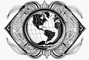 geography, all cultures of the world, abstract tattoo idea