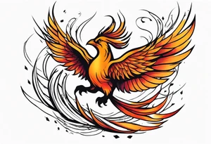 Phoenix rising from ashes tattoo idea