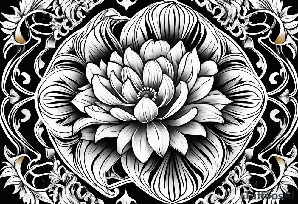 božur flower tattoo idea