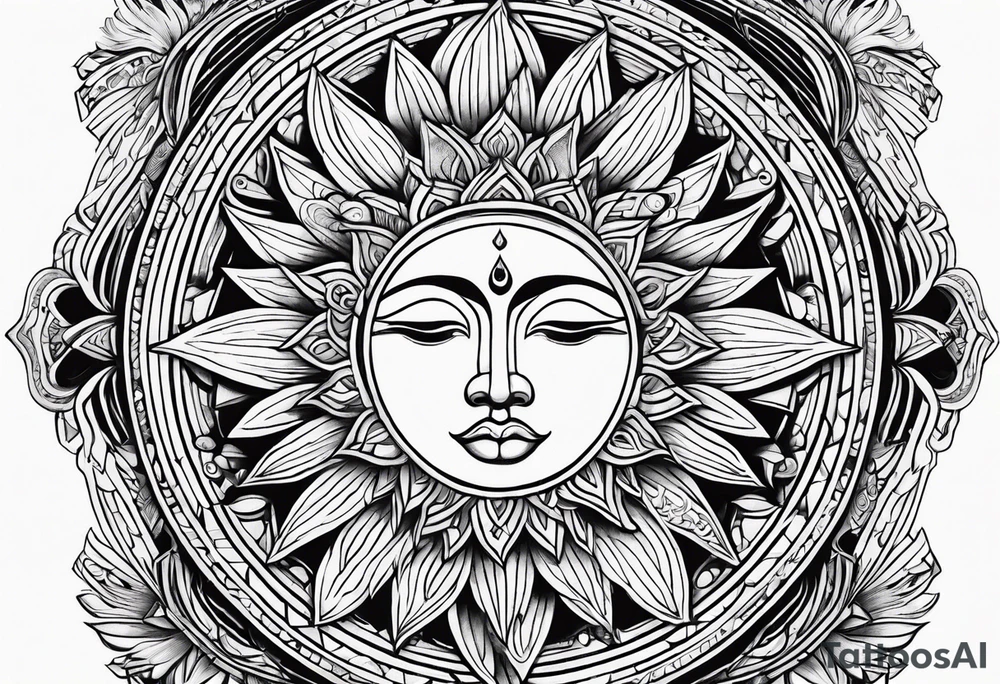 the sun god tattoo idea