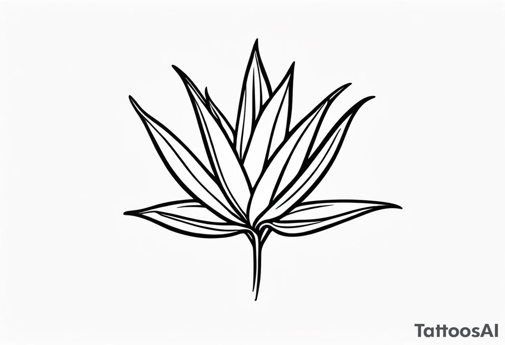 Aloe plant leaf tattoo idea