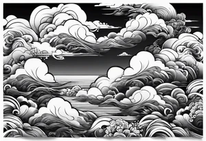 wispy clouds japanese sleeve tattoo tattoo idea