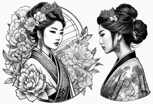 small ornate woman warrior floral  tattoo tattoo idea