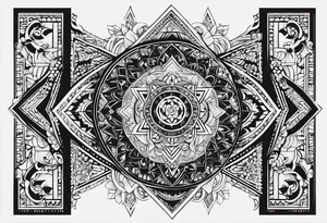 Hebrew phrase הרפו ודעו. Arm length for a female. Divine geometry tattoo idea