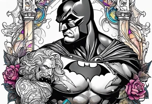 hercules crossed with batman tattoo idea