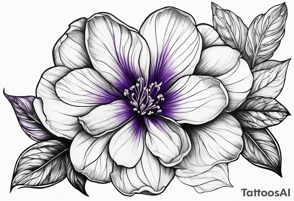 Violet flower tattoo idea