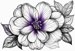 Violet flower tattoo idea
