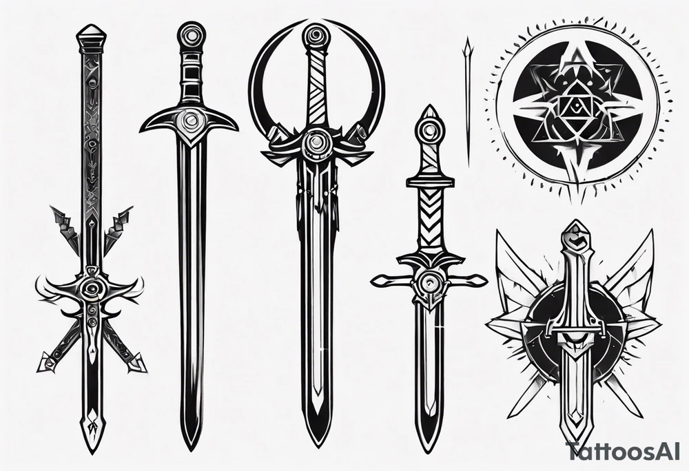 sword with circle around from zelda tattoo idea