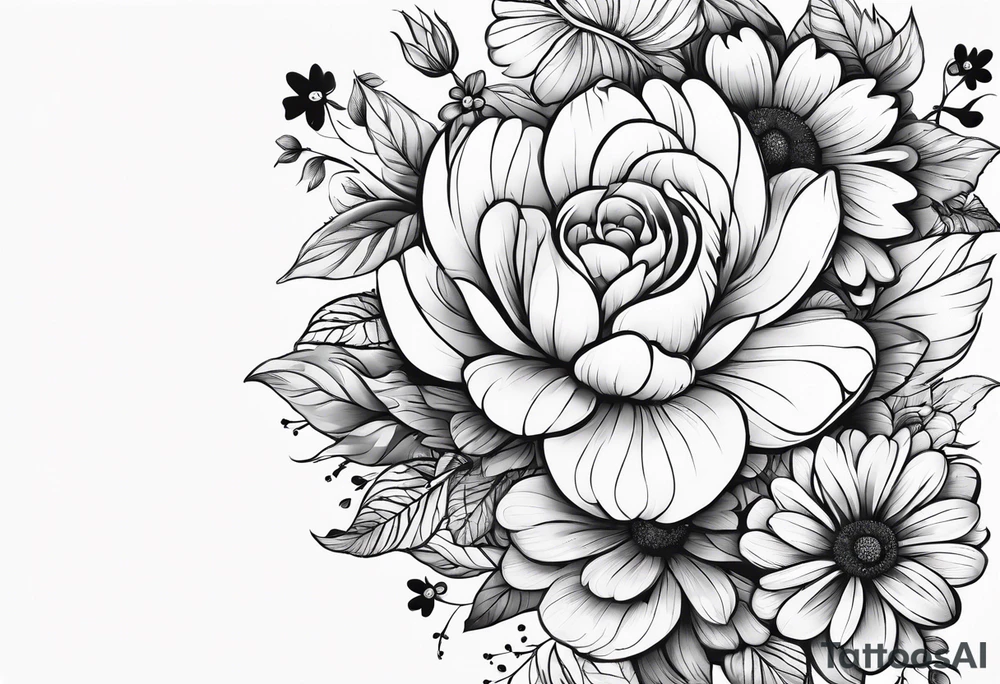 Paw print made of flowers tattoo idea
