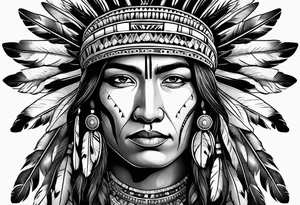 Native American with blue bonnets tattoo idea