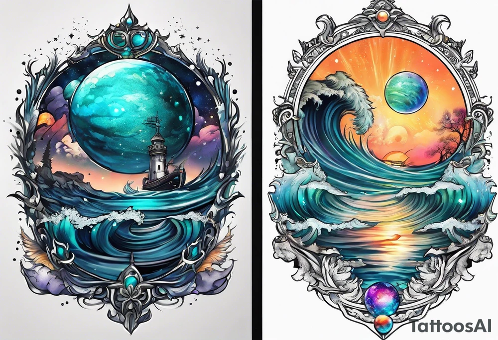 Neptune planet tattoo idea