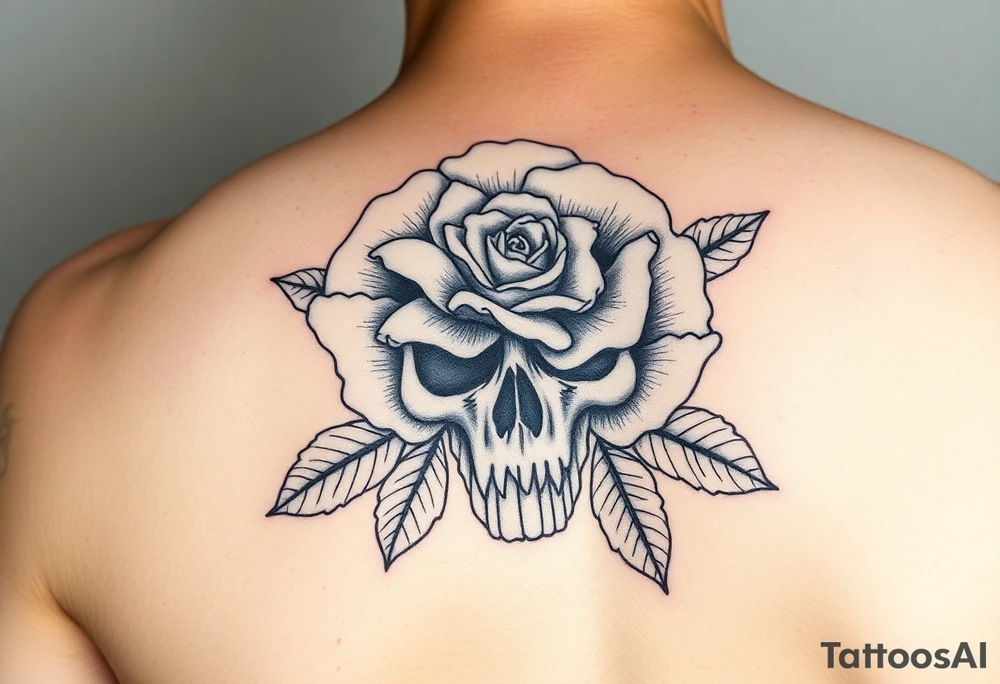 Carnation, Violet, rose scull tattoo idea