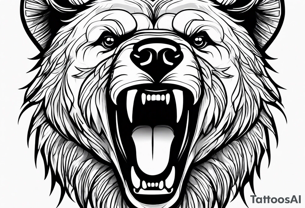 angry bear tattoo idea