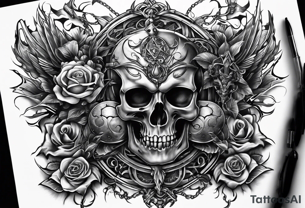 Crossroads good and evil tattoo idea