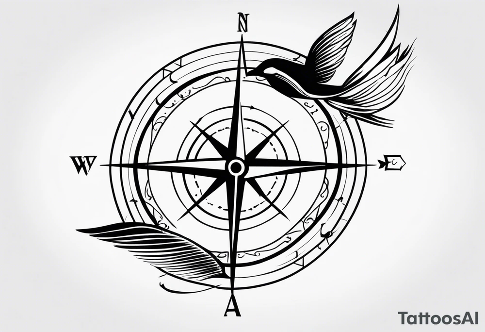 Very Simple tattoo combining elements of darkness, time, arrows or compasses. It should take only an hour to finish. tattoo idea
