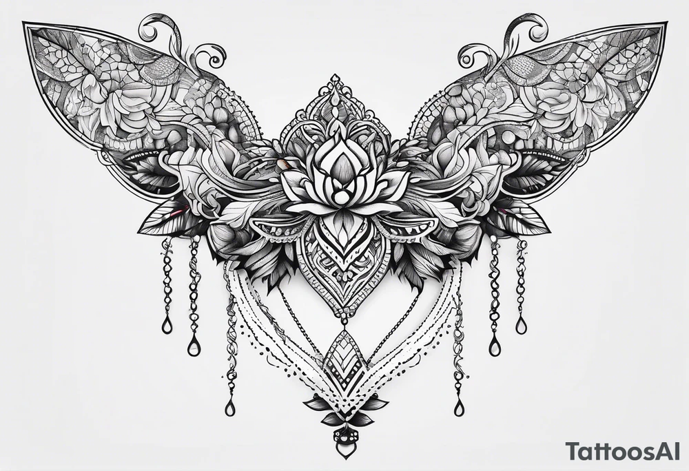 lace sternum tattoo idea