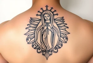 Religious Chicano Virgin Mary tattoo idea