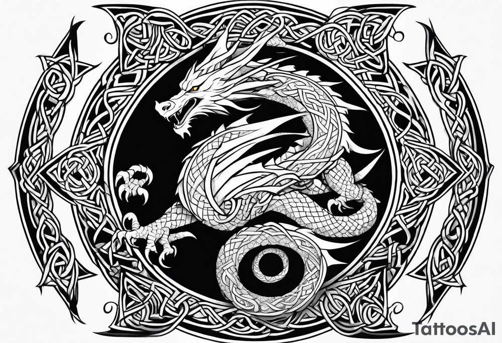 celtic mythology dragon tattoo idea