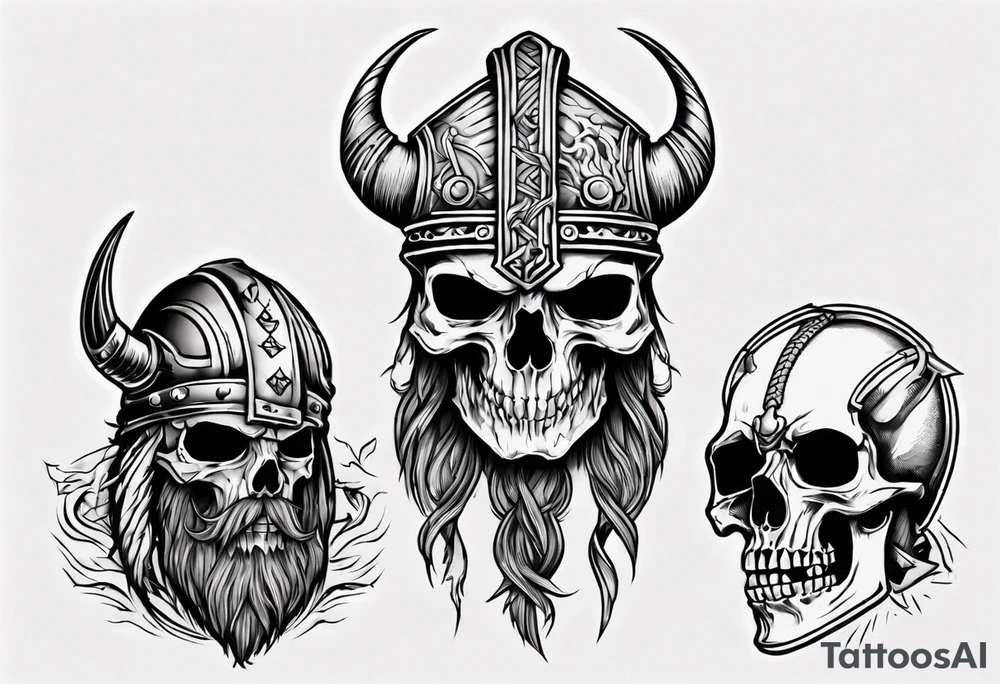 i want a tattoo of a big viking skeleton head tattoo idea