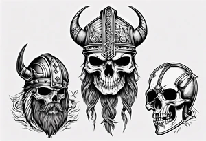 i want a tattoo of a big viking skeleton head tattoo idea