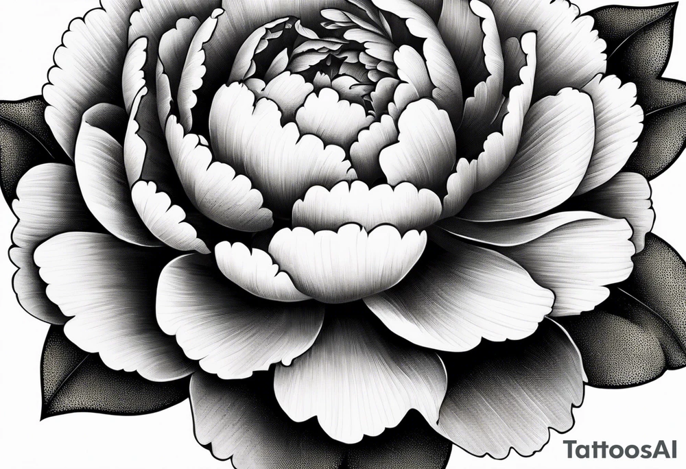 simple peony flower tattoo idea