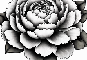 simple peony flower tattoo idea