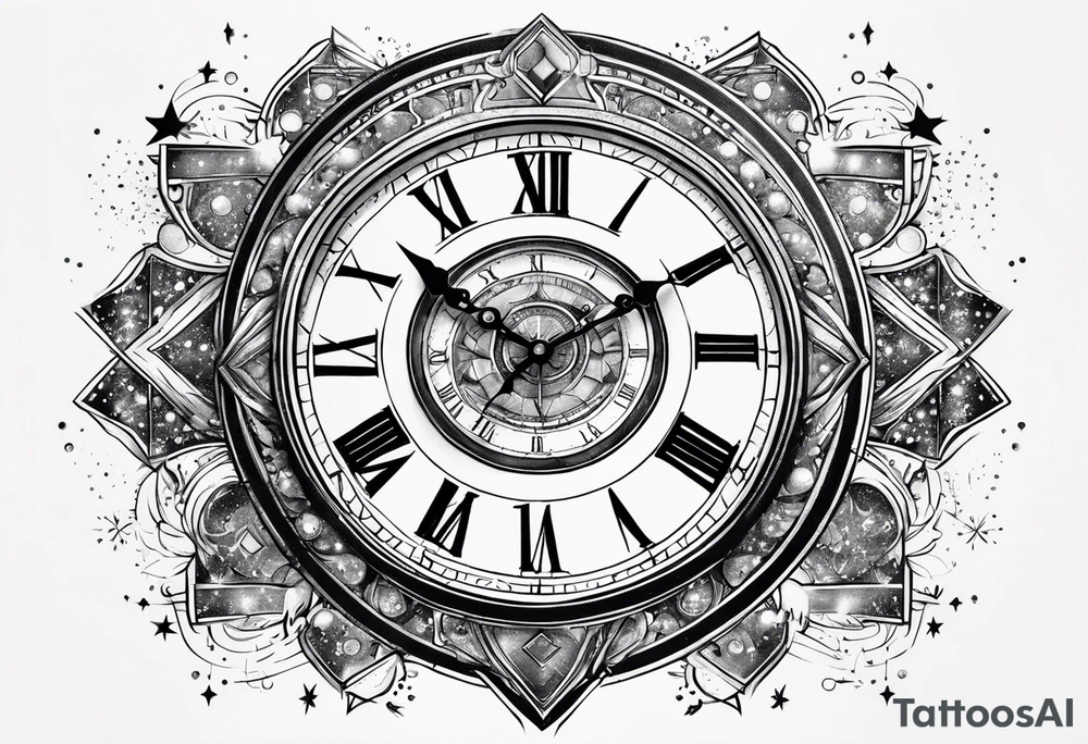 11:11 clock space stars tattoo idea