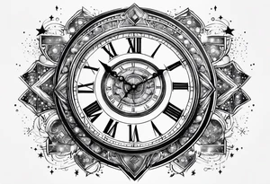11:11 clock space stars tattoo idea