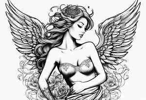 angel in hot underwear tattoo idea