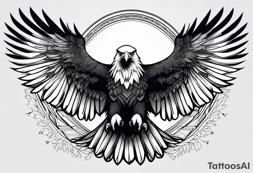 eagle with wings fully extended tattoo idea