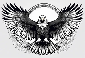 eagle with wings fully extended tattoo idea