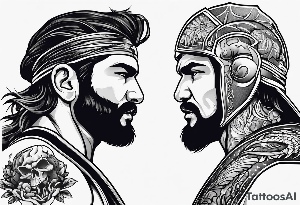 Wrestling and brain and scorpio tattoo idea