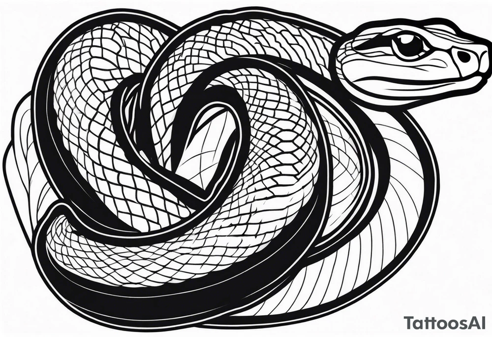 Snake in american traditional aestetics with shadows tattoo idea