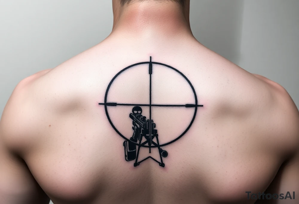 2d tattoo of sniper crosshairs tattoo idea