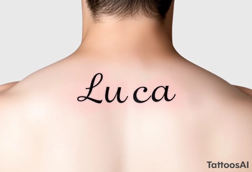 The name luca with building blocks tattoo idea