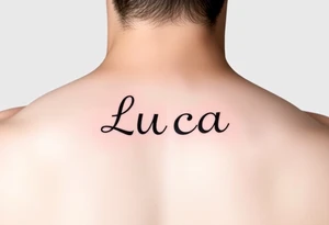 The name luca with building blocks tattoo idea