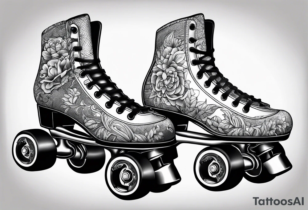 Pair of rollerskates tattoo idea