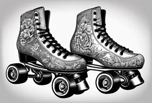 Pair of rollerskates tattoo idea
