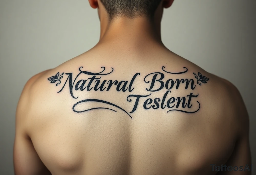Using the words "Natural Born Talent" create a unique and rare tattoo tattoo idea
