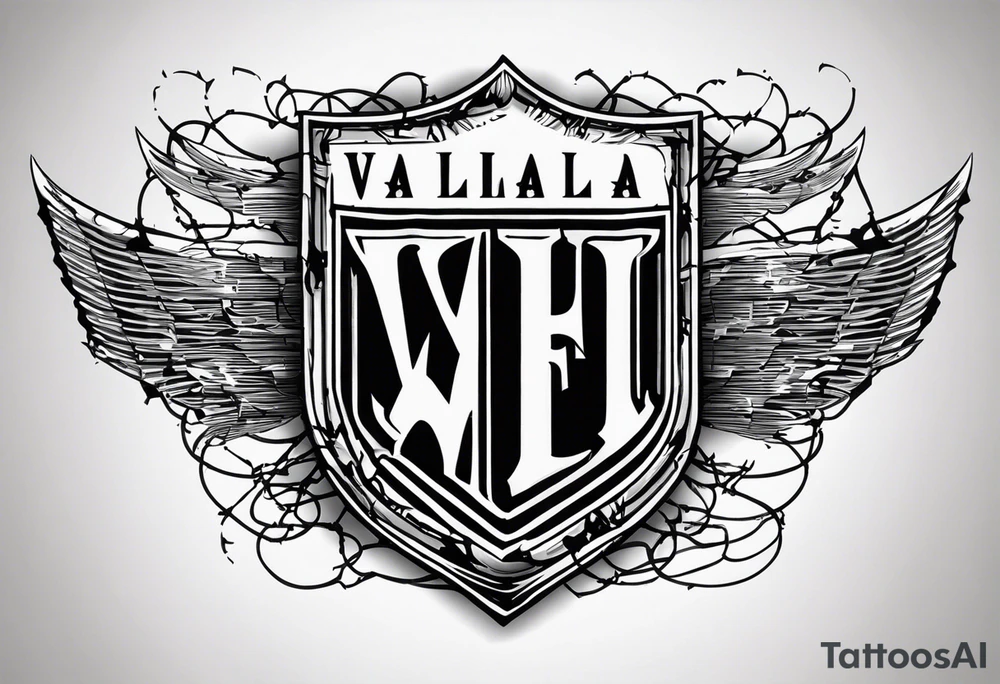 Wounded warrior valhalla shield barb wire prison tattoo idea