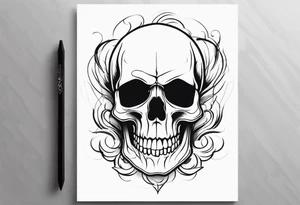 skull with smoke around it tattoo idea