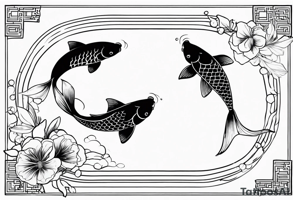 2 koi fishes tattoo idea