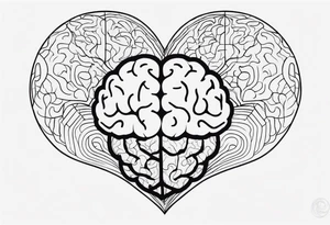 Picture of a heart and brain to represent oneself tattoo idea