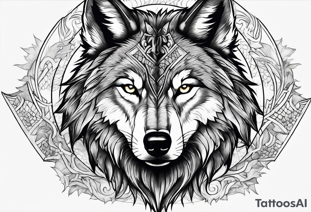 Wolf warrior tattoo idea