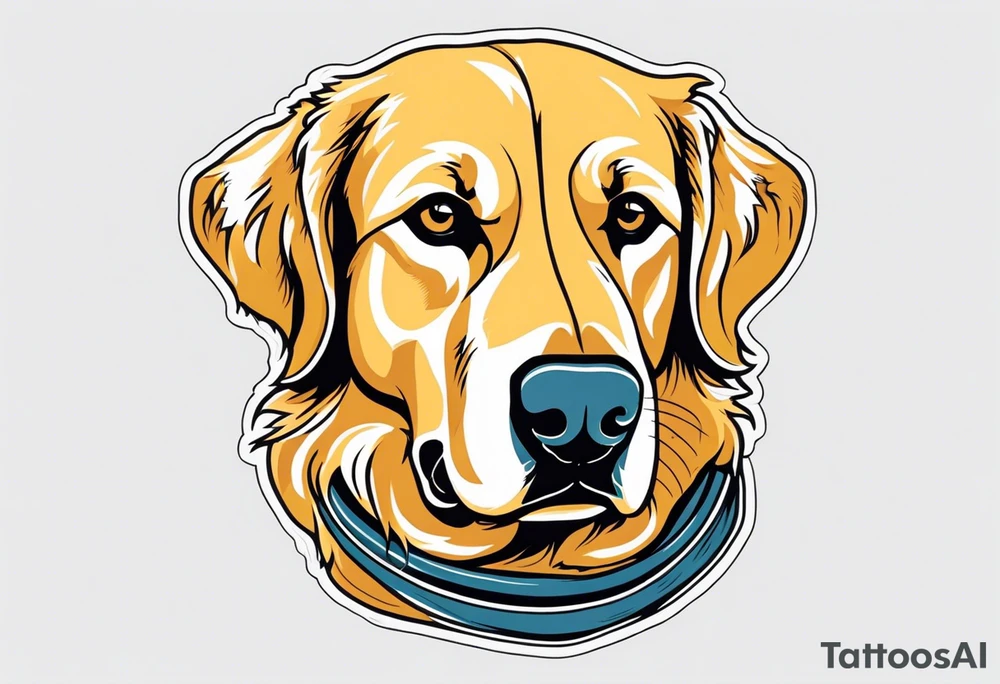 a golden retriever in a gi tattoo idea