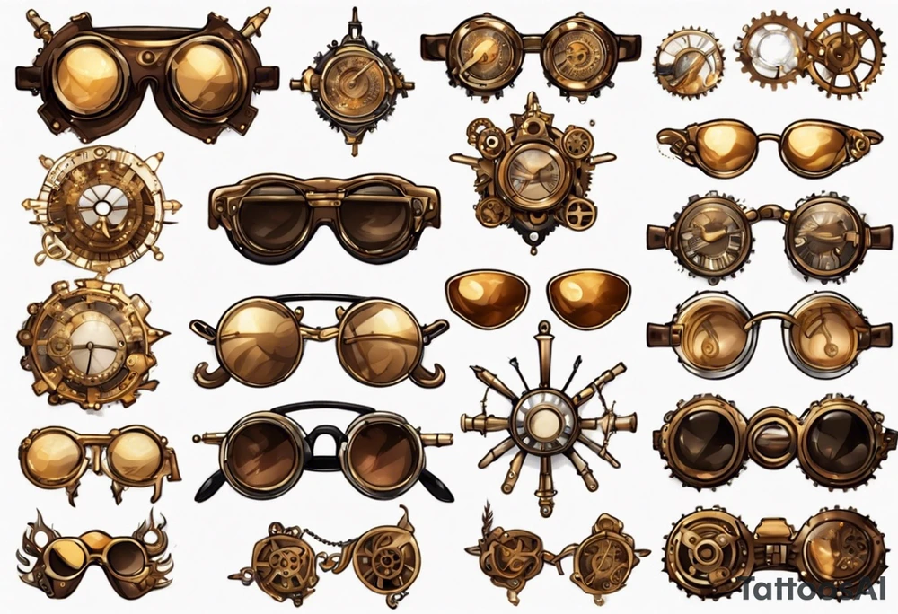 Steampunk
Anime
Gold
Brown
Sunglasses tattoo idea