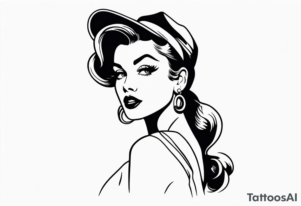 pinup girl tattoo idea