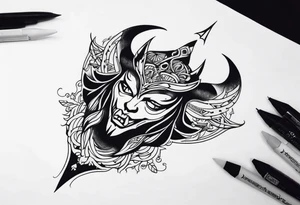 underboob tattoo demon tattoo idea