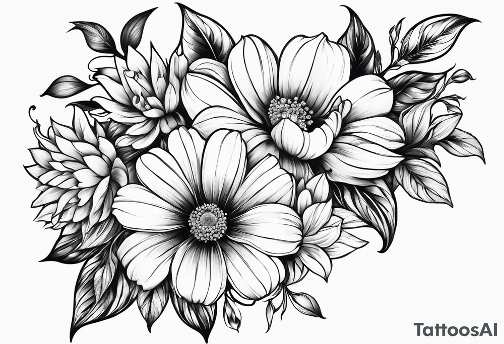 May and October flowers tattoo idea