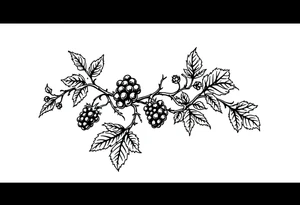American traditional style Blackberry vine in a line tattoo idea